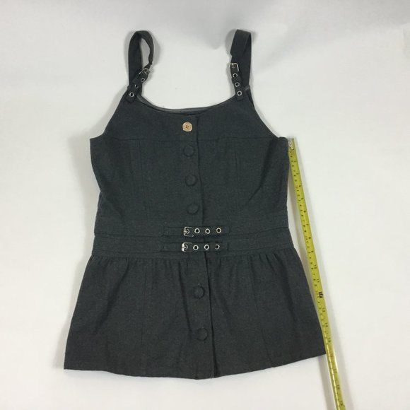 RED by Marc Ecko Gray Tank Top/Button up PeplumTop - Picture 7 of 8